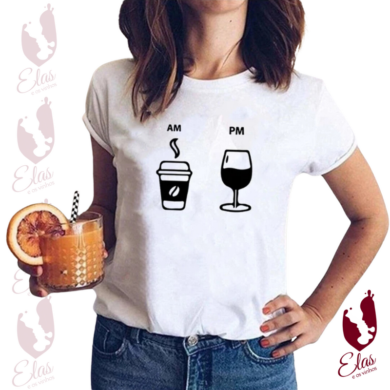 Camiseta Manga Curta Café & Vinho - LineWine