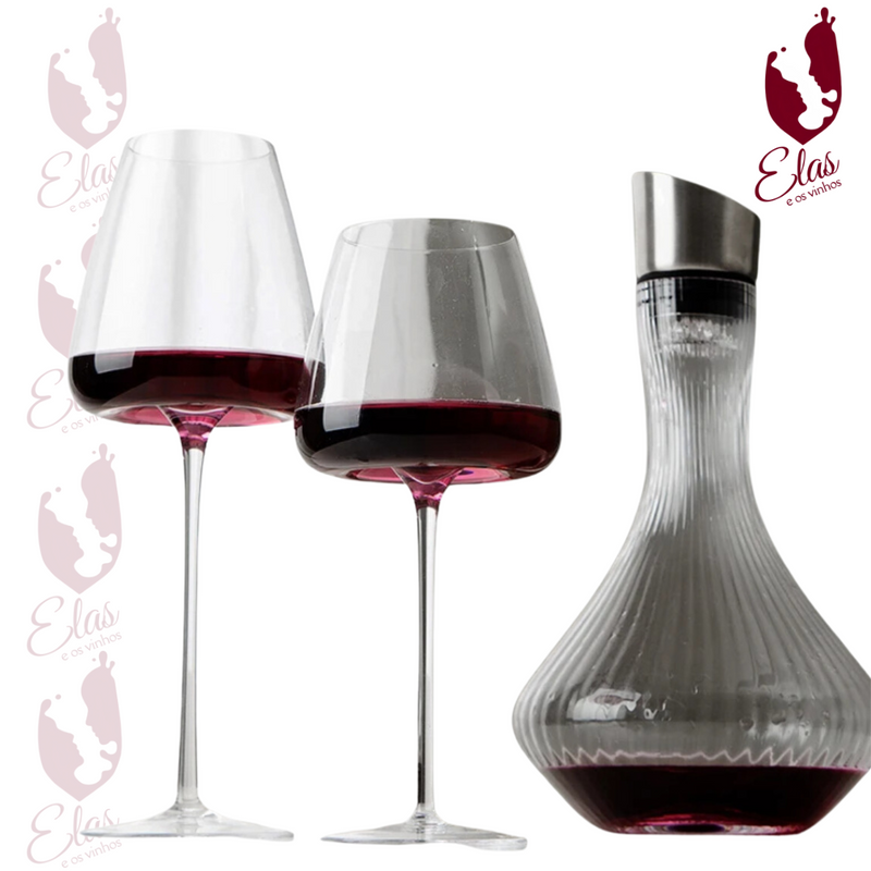 Kit de 2 Taças Haste Longa De Vinho Tinto Ultra - Finee®