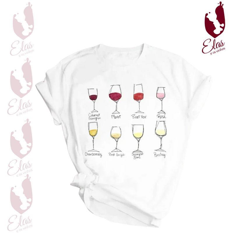 Camiseta Feminina De Estampa De Vinhos - WineLine