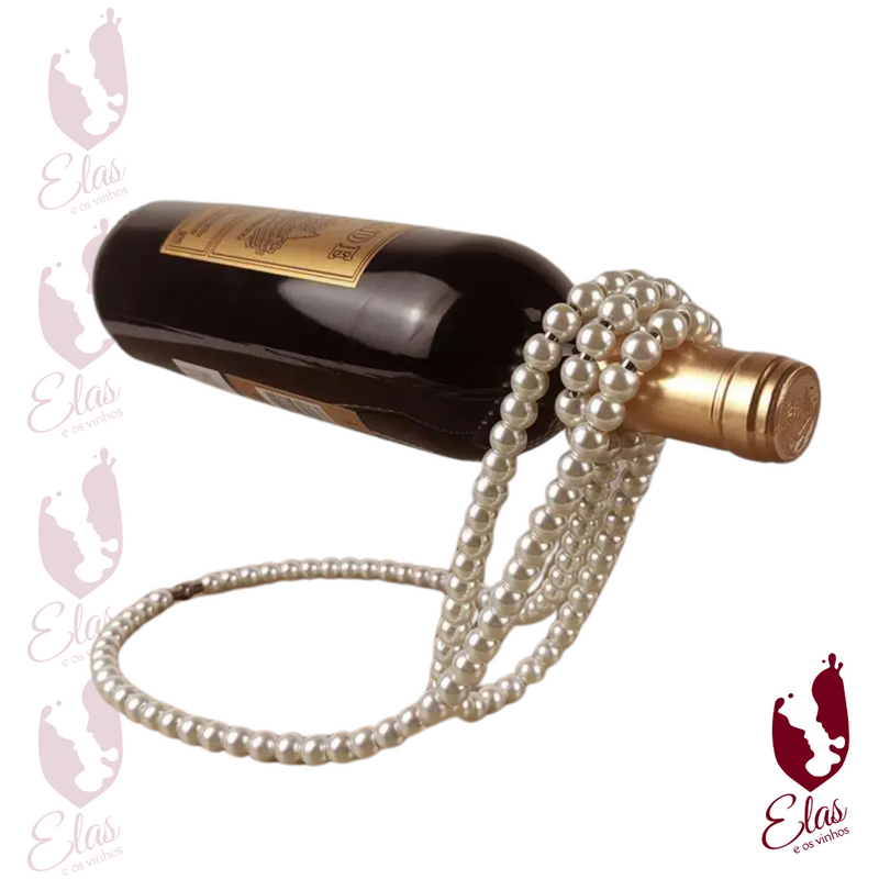 Suporte Decorativo para Garrafa de Vinho Suspensa - Perolada