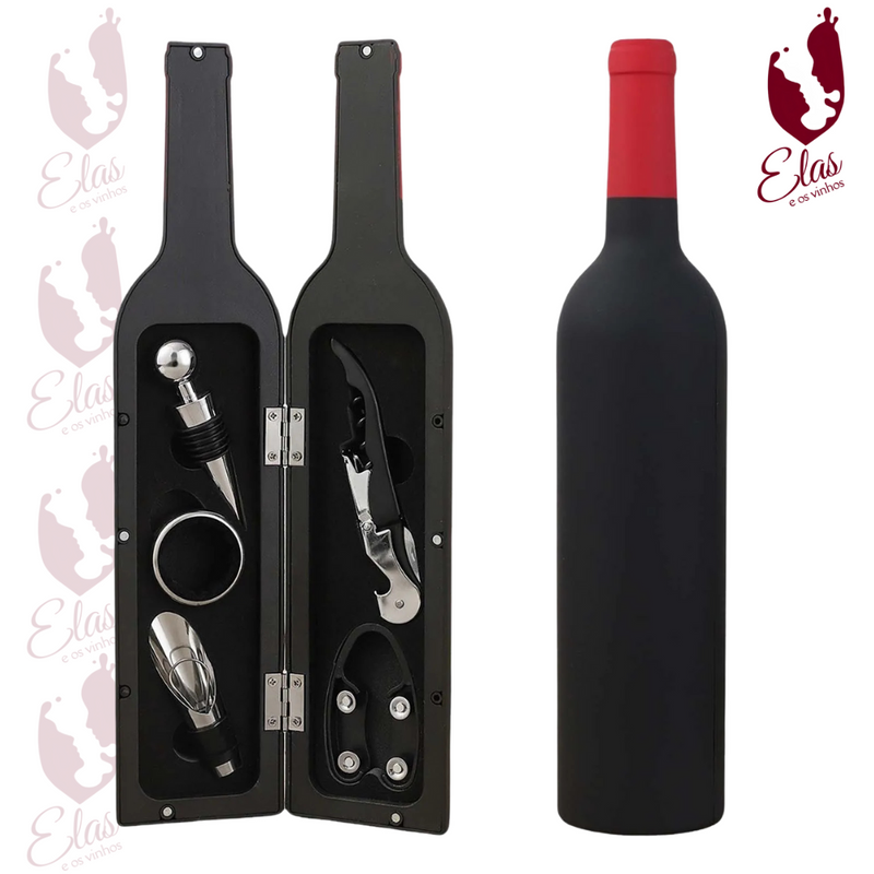 Conjunto De Abridor De Vinho Portátil De Aço Inoxidável