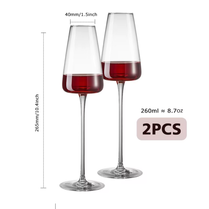 Kit de 2 Taças Haste Longa De Vinho Tinto Ultra - Finee®