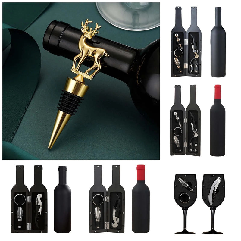 Conjunto De Abridor De Vinho Portátil De Aço Inoxidável