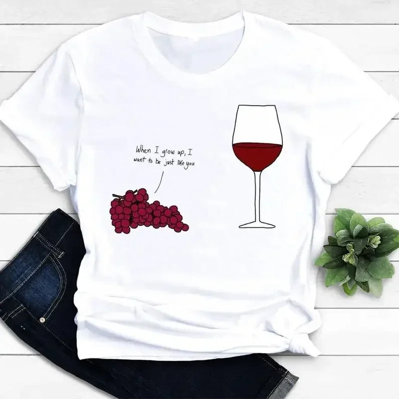 Camiseta Feminina Manga Curta Taças & Vinhos - LineWine