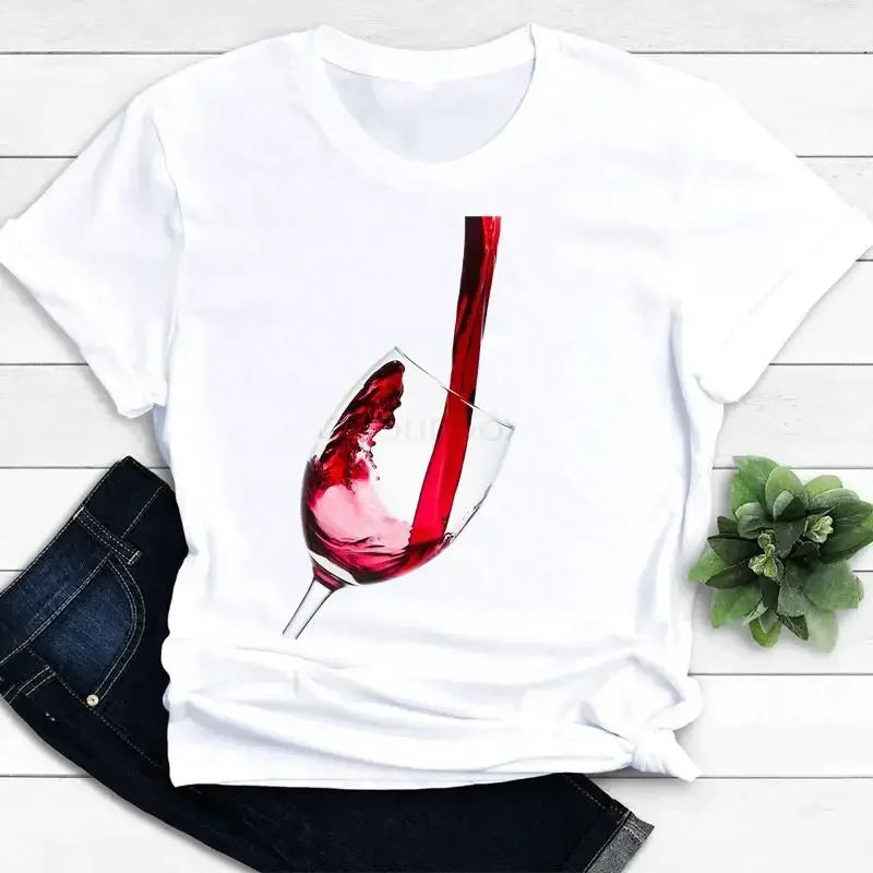 Camiseta Feminina Manga Curta Taças & Vinhos - LineWine