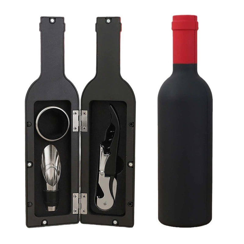 Conjunto De Abridor De Vinho Portátil De Aço Inoxidável