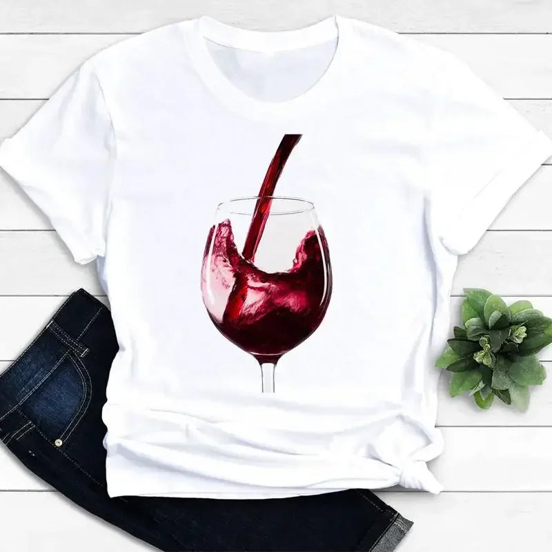 Camiseta Feminina Manga Curta Taças & Vinhos - LineWine