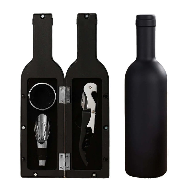 Conjunto De Abridor De Vinho Portátil De Aço Inoxidável